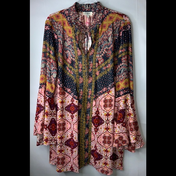 Last One! BoHo Dress Floral Size Medium - Picture 3 of 7